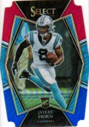 2021 Panini Select Die-Cut Prizm Red/Blue RC #185 Jaycee Horn - Panthers